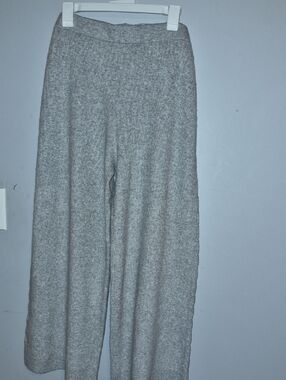 Auden Ribbed Knit Wide-Leg Pants - Gray